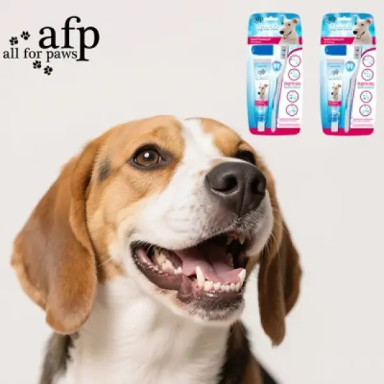 Allforpaws Dog toothpaste Finger Brush And Peanut Butter Toothpaste Combo Pack image {2}