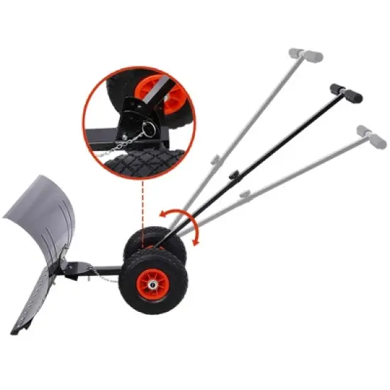 Snow Shovels, Snow Shovel Pusher with Wheels for Driveway, Snow Plow Shovel Snow Pusher with 29" x 16.5" Large Blade for Efficient Snow Removal image {2}