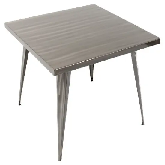 Austin 32" Metal Dining Table Cleared Brush Silver Finish - LumiSource image {3}