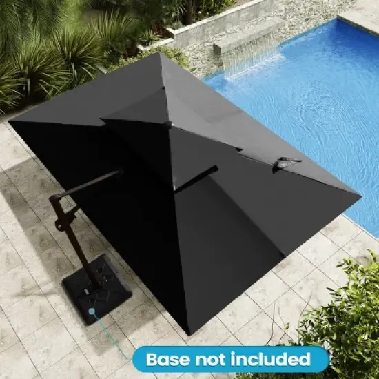 Crestlive Products 9x11.5FT Double Top Cantilever Umbrella Outdoor 360 Degree Rotation Offset Umbrella 6 Heights Adjustable Cantilever Patio Umbrella image {11}