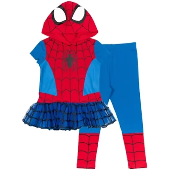 Marvel Avengers Spider-Man Spider-Gwen Captain America Miles Morales Girls Cosplay T-Shirt and Leggings Toddler to Little Kid image {10}