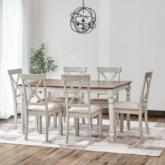 7pc Lafayette Wood Dining Set - Vifah image {7}
