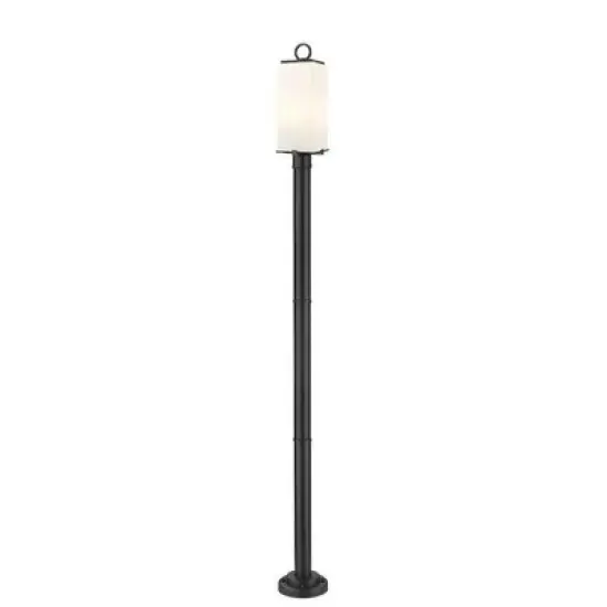 Sana Collection Outdoor Glass Fixture - 94" Tall, Dimmable, 2 Bulbs, Matte Black Finish image {1}