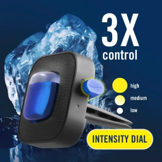 Febreze Car Auto Platinum Ice: Adjustable Scented Vent Clip Freshener, Phthalate-Free, Disposable, 40-Day Duration image {3}