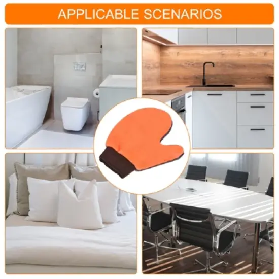 Unique Bargains Microfiber Wash Gloves Chenille Sponge Mitten Dry Duster with Thumb for House Cleaning image {5}