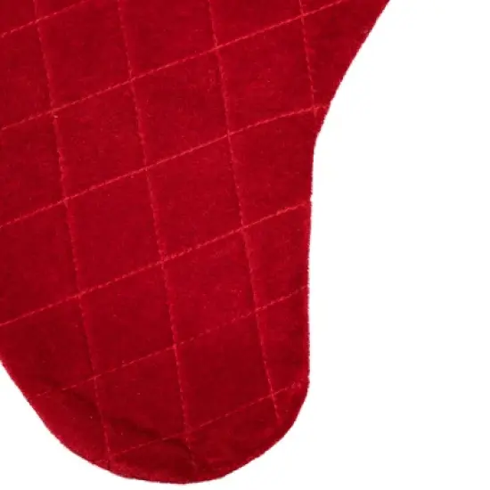 Northlight 19" Quilted Red Velvet HO! HO! HO! Embroidered Christmas Stocking image {4}