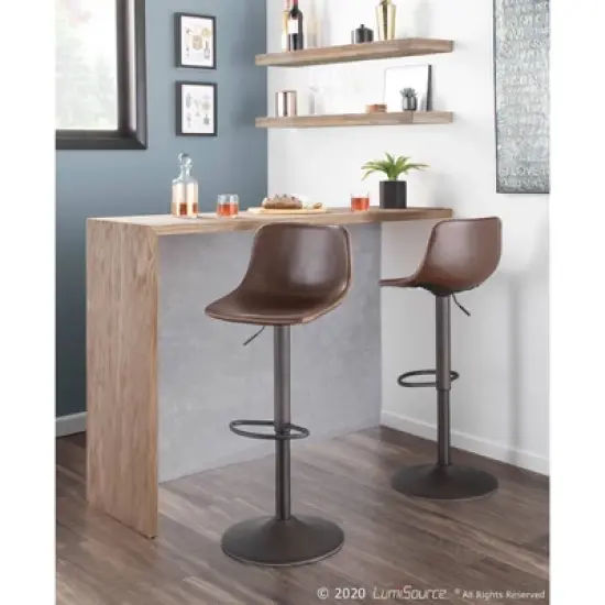 Set of 2 31.25" Duke Industrial Adjustable Height Barstools - LumiSource image {9}