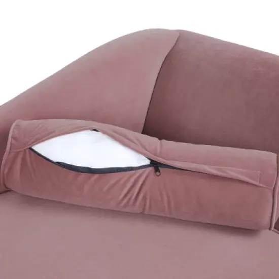 Calvert Contemporary Scroll Arms Velvet Chaise Lounge - Christopher Knight Home image {5}