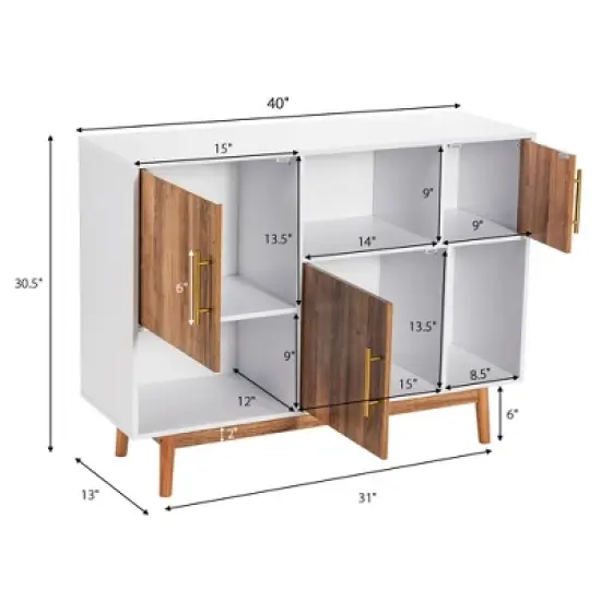 Costway Sideboard Storage Cabinet w/Storage Compartments Buffet TV Stand Coffee image {2}
