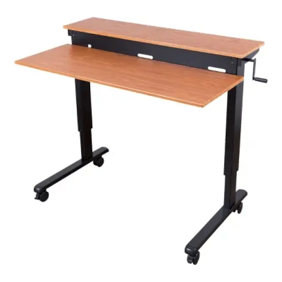 Stand Up Desk Store Crank Adjustable Two Tier Standing Desk with Heavy Duty Steel Frame image {1}