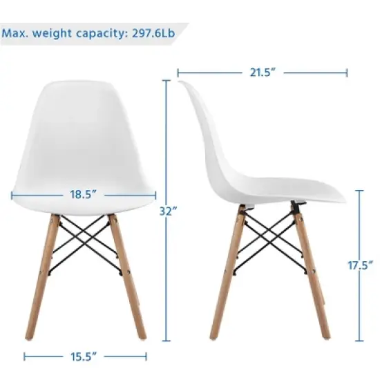 Yaheetech Modern Dining Chairs with Natural Beech Wood Set of 4 image {3}