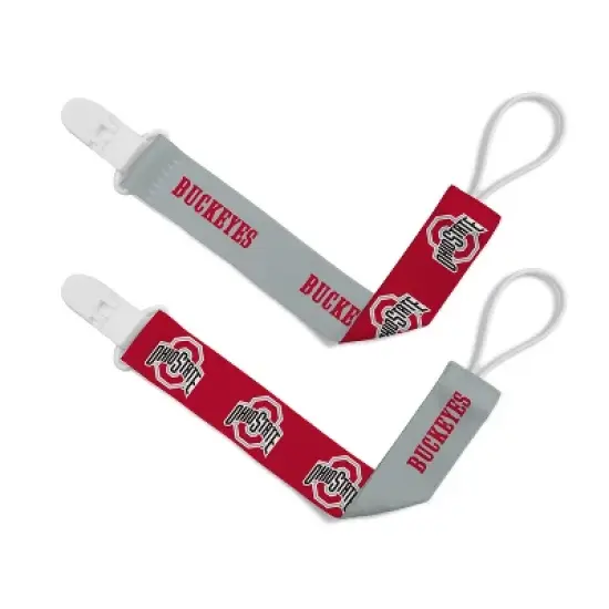 BabyFanatic Officially Licensed Unisex Pacifier Clip 2-Pack - NCAA Ohio State Buckeyes - Officially Licensed Baby Apparel image {1}