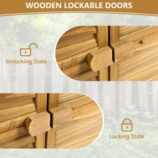 Outdoor Storage Cabinet,Garden Shed,Pool Storage Shed with Lockable Door, Waterproof Roof and 2 Removable Shelves, Storage Shed for Patio and Lawn image {5}