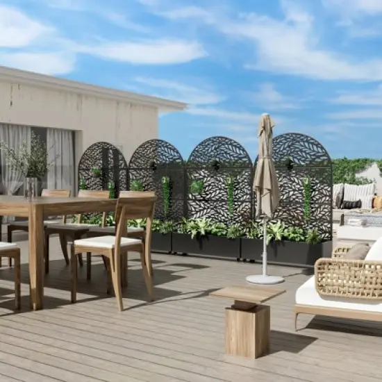 PexFix 72"x47"Iron Black Arch Planting Box Plant Climbing Frame Spring image {2}