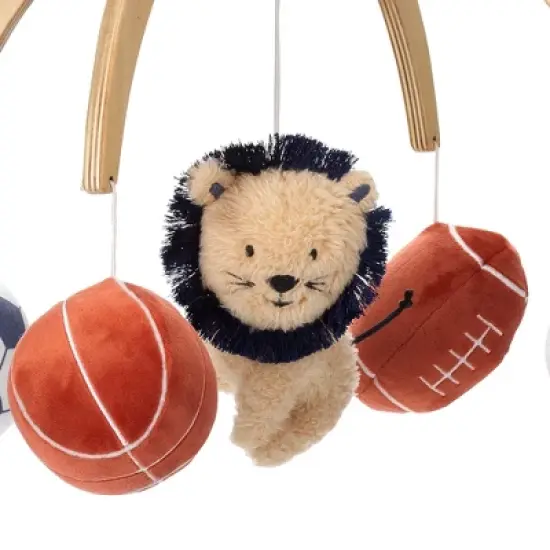 Lambs & Ivy Hall of Fame Lion/Sports Balls Musical Baby Crib Mobile Soother Toy image {2}