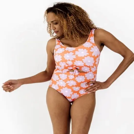 Lime Ricki Women's Daphne Knotted One-Piece image {8}