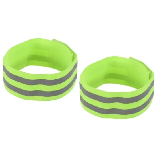Unique Bargains Reflective Bands for Arm Wrist Ankle Leg Strip Green 2 Pack image {5}