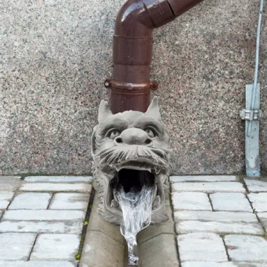 Cornucopia Brands Dragon Garden Downspout Sculpture; Splash Block Anchor for Downspout Extension image {5}