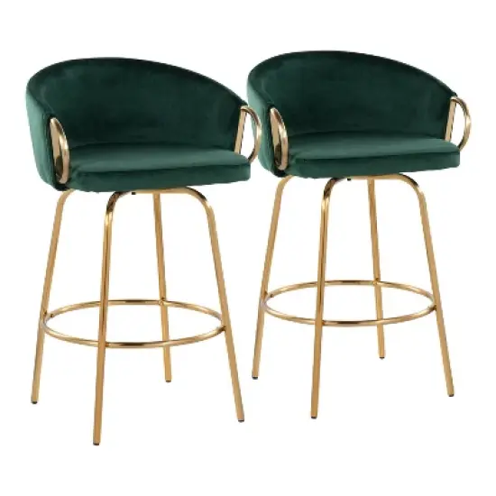 Set of 2 Claire Upholstered Counter Height Barstools - Lumisource image {14}