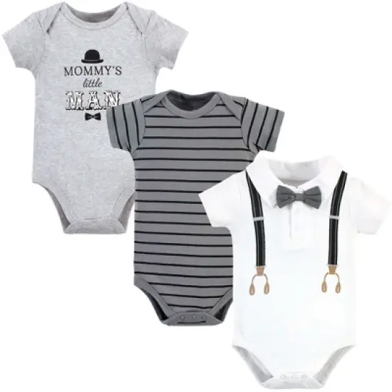 Little Treasure Baby Boy Cotton Bodysuits 3pk, Mommys Man image {2}