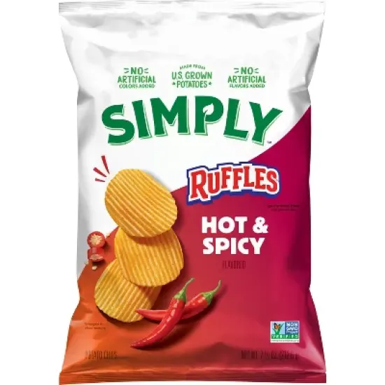 Simply Potato Chips Ruffles Hot & Spicy - 7.5oz image {4}