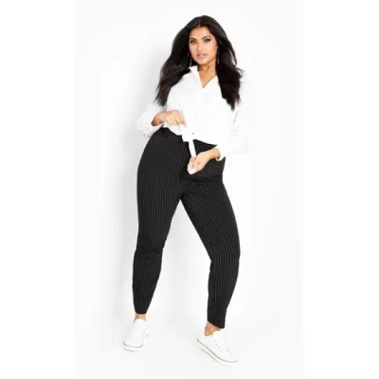 Women's Plus Size Sabine Stripe Pant - black | CITY CHIC image {3}
