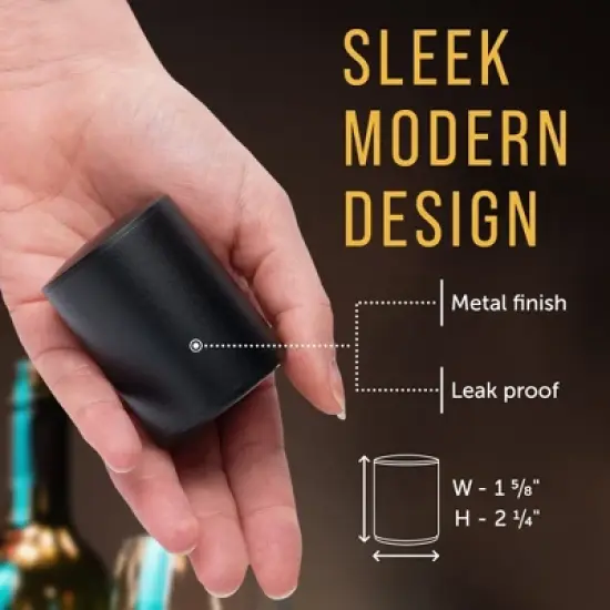 Maplefield Vacuum Wine Stoppers - Leak-Proof Vacuum Pump Wine Preserver - Resealable Wine Vacuum Stopper - Metal - 4 Pack [Combo] image {4}