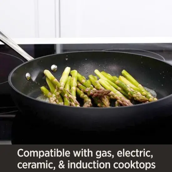 All-Clad 4 Quart Nonstick Saute Pan with Lid, HA1 Hard Anodized Cookware, Black image {5}