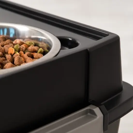 IRIS USA 2-in-1 Elevated Dog Bowls Feeder with Airtight Pet Food Storage Container image {1}