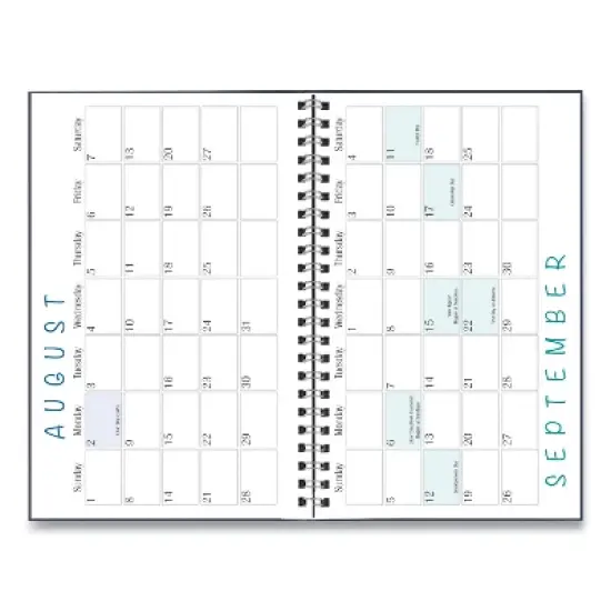 Recycled Academic Weekly/Monthly Appointment Planner, 8 x 5, Black Cover, 13-Month: Aug 2025 to Aug 2026 image {1}