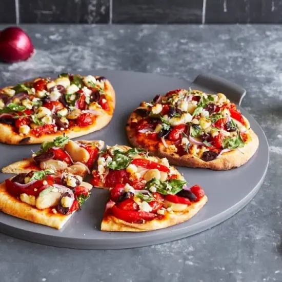 GreenPan Premiere Ovenware Ceramic Nonstick Round Pizza Baker 16.5" Gray: Cast Aluminum Pizza Pan for Oven image {3}