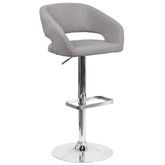 Merrick Lane Modern Bar Stool Rounded Mid-Back Stool With Height Adjustable Swivel Seat image {17}
