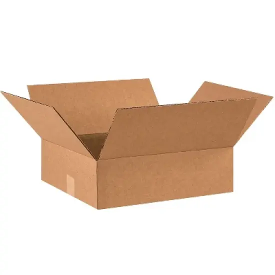 Box Partners Flat Corrugated Boxes 14" x 12" x 3" Kraft 25/Bundle 14123R image {4}