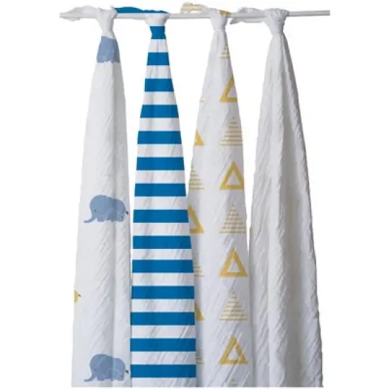 Pure Fiber Kid's Ella Cotton Elephants Swaddle Set image {2}