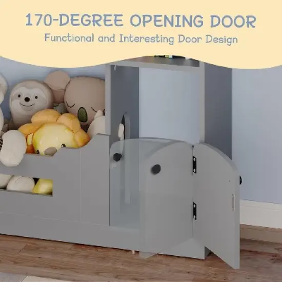 Kids Bookshelf, Toy Storage Organizer, with Toy Storage, Dollhouse Bookshelf for Playroom, Bedroom, Nursery, Classroom, School, Kindergarten image {4}