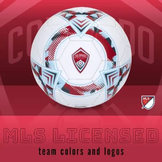 MLS Colorado Rapids Size 5 Soccer Ball: Rubber Bladder, image {1}