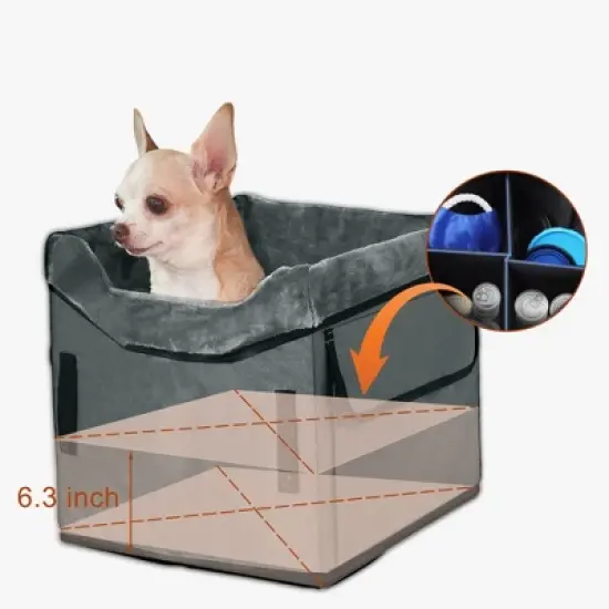 Unique Bargains Portable Dog Car Seat Gray 1 Pc image {3}