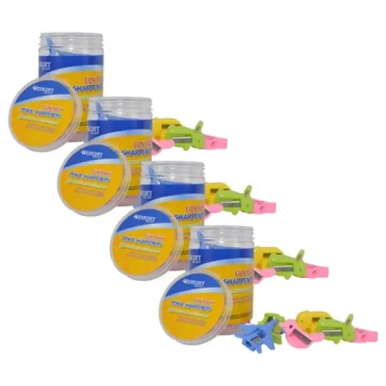 Westcott&reg; Manual Pencil Sharpeners Fun Pack, Assorted Shapes, 30 Per Pack, 4 Packs image {4}