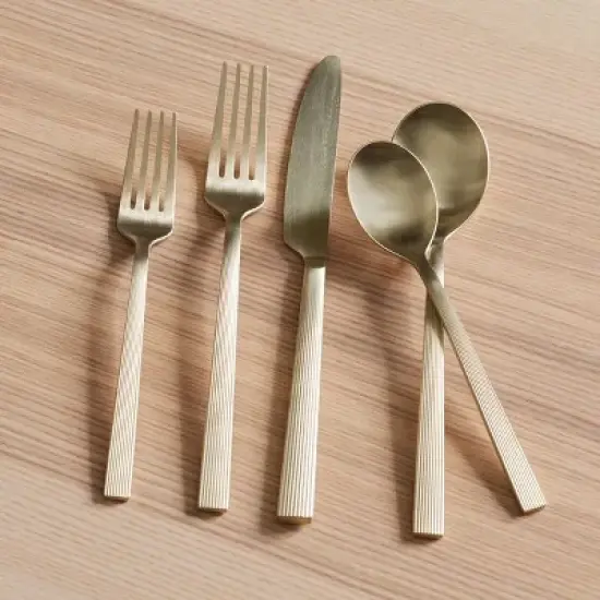 (4 pack) Better Homes and Gardens River Gold Satin Dinner Knife image {5}