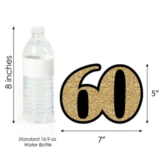 Big Dot of Happiness Adult 60th Birthday - Gold - Decorations DIY Party Essentials - Set of 20 image {3}