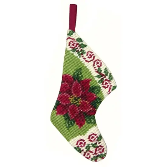 C&F Home Poinsettia Petit Point Mini Stocking image {1}