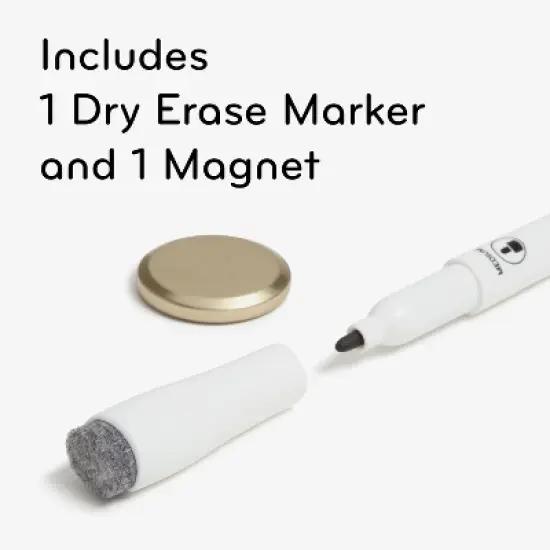 U Brands 8"x16" Metal Frame Oval Dry Erase Board Gold image {4}