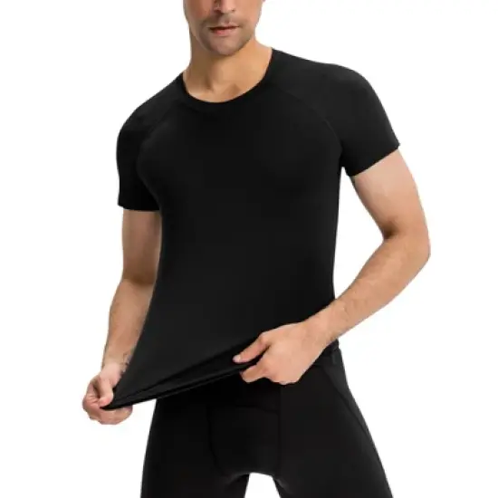 Anna-Kaci Active Men's Short Sleeve Compression Top with Moisture-Wicking Stretch Fabric for Performance and Training image {6}