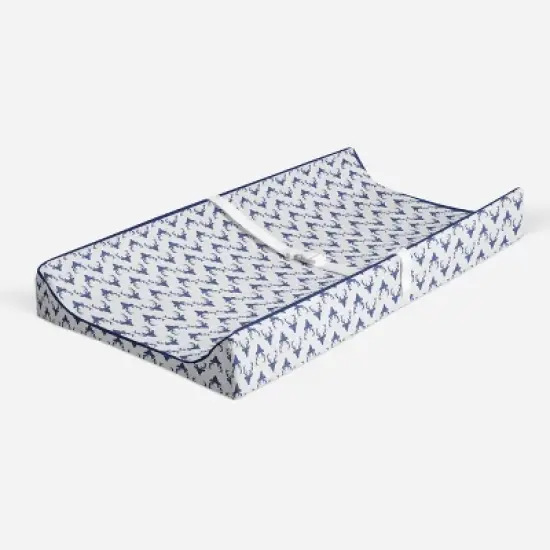 Bacati - Noah Navy Buck Quilted Muslin Changing Pad Cover image {1}