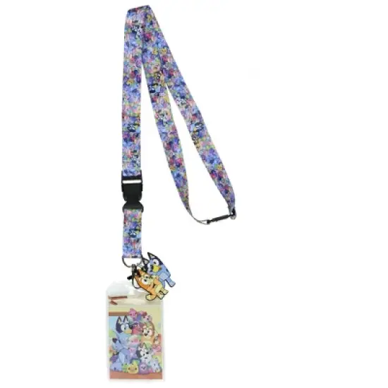 Bluey Lanyard Bingo Treasured Toys Plush Friends Breakaway ID Badge Holder with 2" Rubber Charm Multicolored image {5}