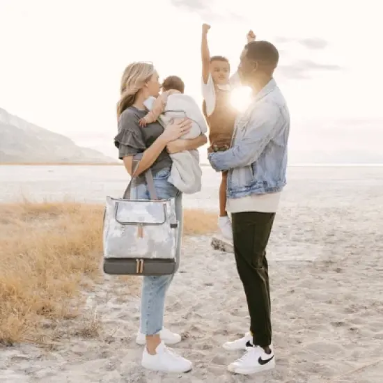 Petunia Pickle Bottom Pivot Backpack Diaper Bag - Smoke Swirl Tie Dye Coated Canvas image {14}