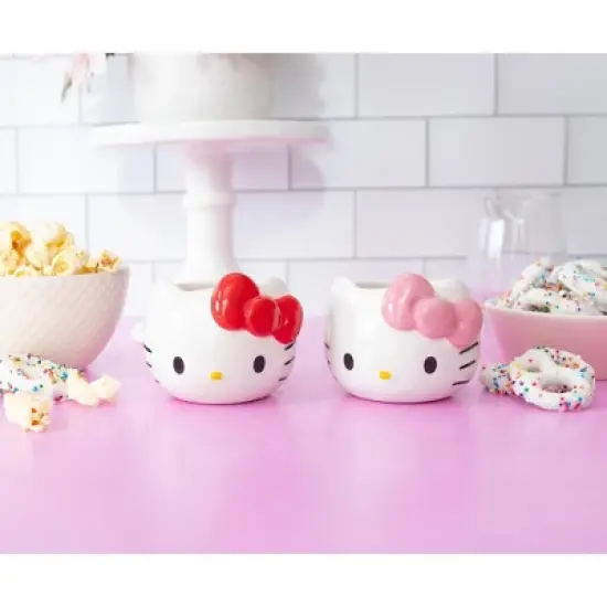 Silver Buffalo Sanrio Hello Kitty Pink Bow Sculpted Ceramic Mini Mug | Holds 3.5 Ounces image {8}