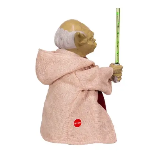 Kurt Adler 12-Inch Battery-Operated Star Wars Yoda with LED Light Saber Treetop image {1}