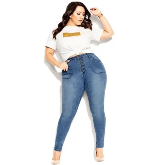 Women's Plus Size Harley Strut It Out Jean - light wash | CITY CHIC image {4}