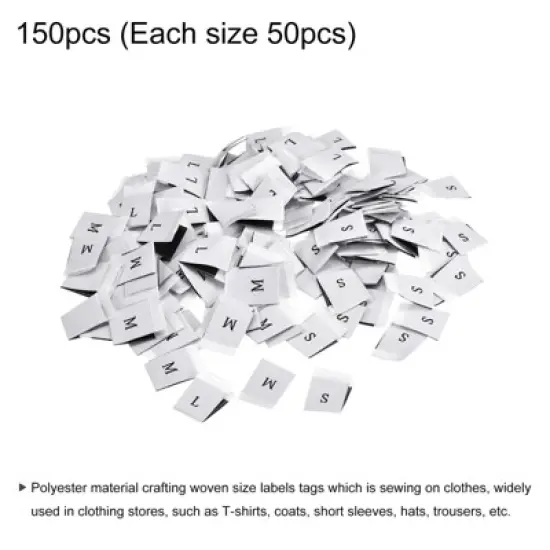 Unique Bargains Woven Crafting Clothing Sewing Embroidered Size Labels 150 Pcs image {2}